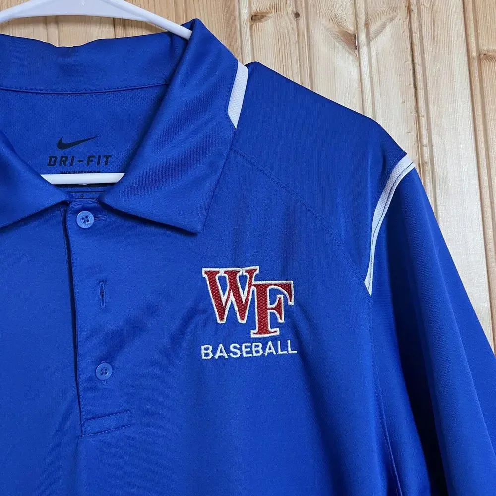 Nike Dri Fit Polo Shirt Wake Forest Baseball Team Blue 658085-494 Mens Sz L - Picture 4 of 9